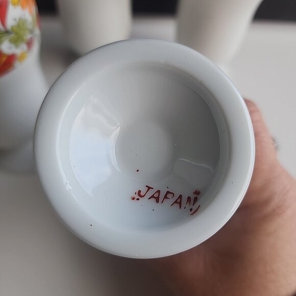 Vtg Mid Century Floral Milk Glass Sundae Parfait Dessert Cups Japan Set Of 4 - Picture 6 of 8